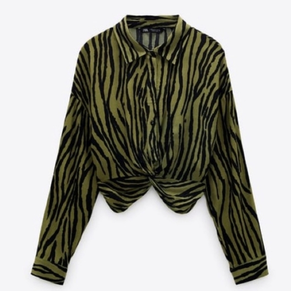 NWT Zara zebra print crop top - Picture 4 of 11